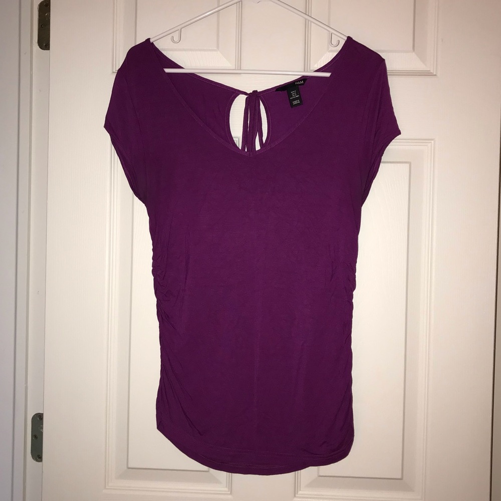 H&M side-ruched, cap-sleeve T-shirt